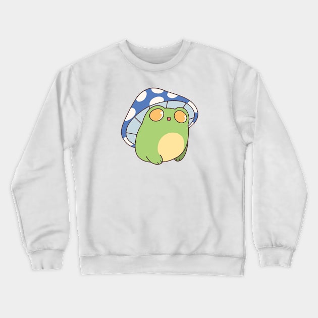 Mushroom Frog (Blue) Crewneck Sweatshirt by frog.and.you